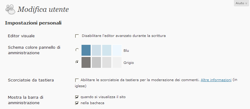 Disabilitare barra admin wordpress