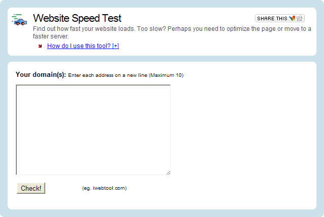iwebtool speed test