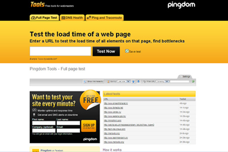 pingdom Tool per la velocità