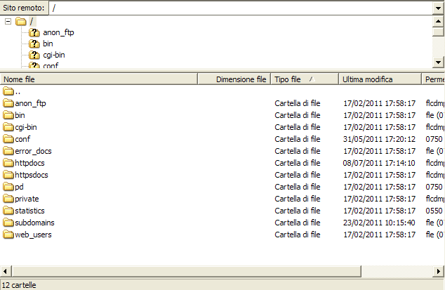 Filezilla connessione server remoto