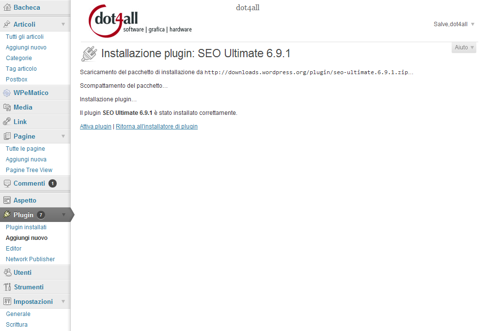 wp termine installazione automatica plugin