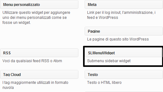 wordpress widget SLMenuwidget