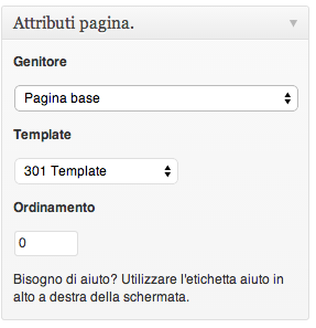 Associazione template 301