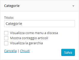 Wordpress widget categorie