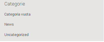 Worpdress widget categorie visualizza categorie vuote