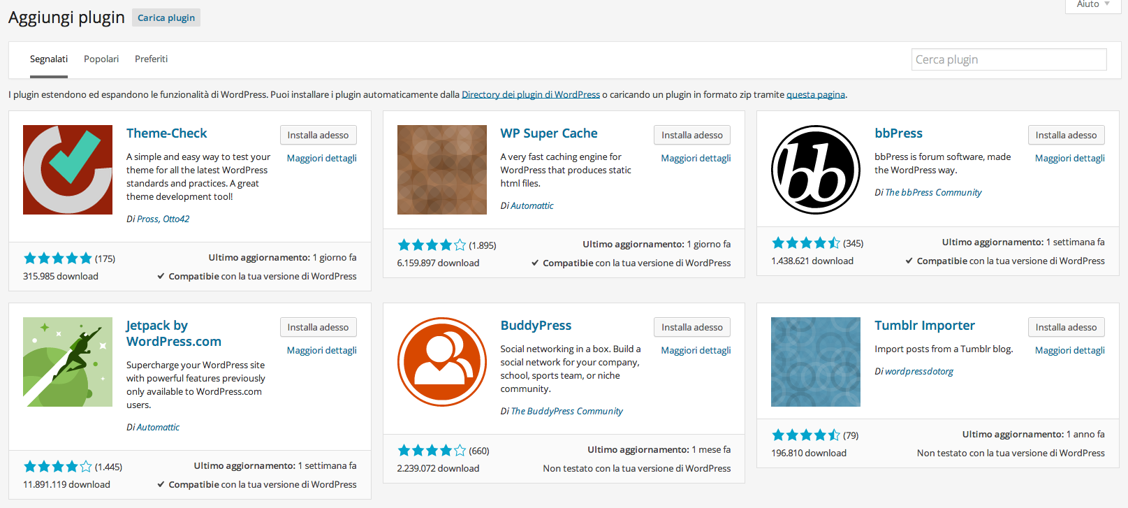 Wordpress 4 - Aggiungi un nuovo plugin