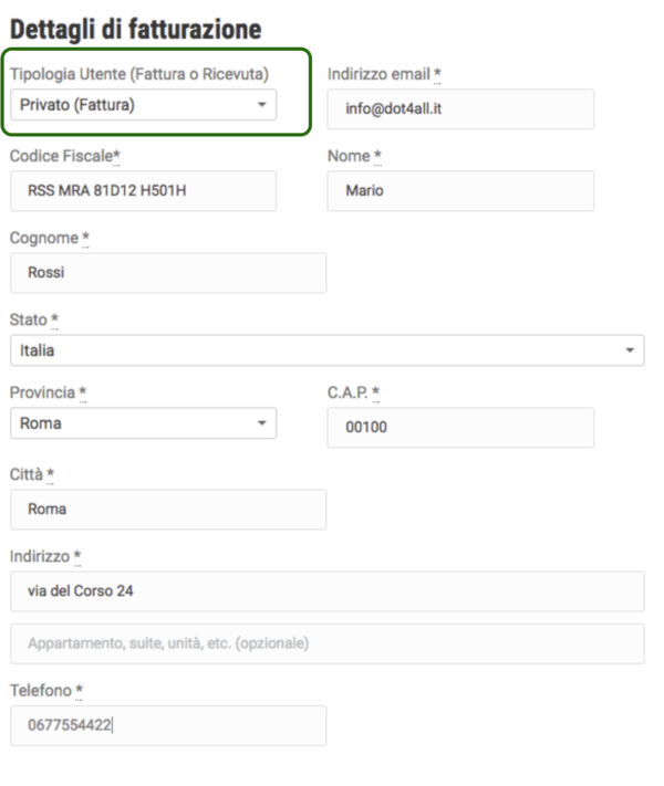 WooCommerce P.IVA e Codice Fiscale per Italia PRO | Utente Privato - fattura